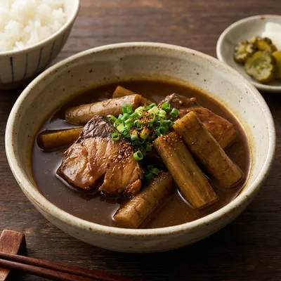 ブリとごぼうのカレー煮物
