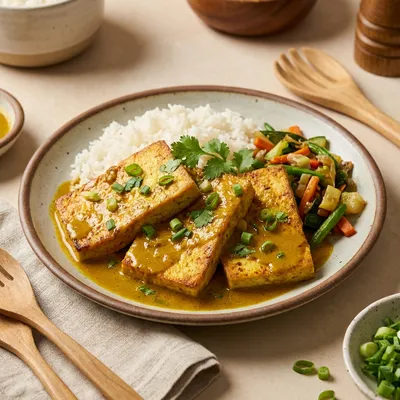 豆腐のカレーソテー
