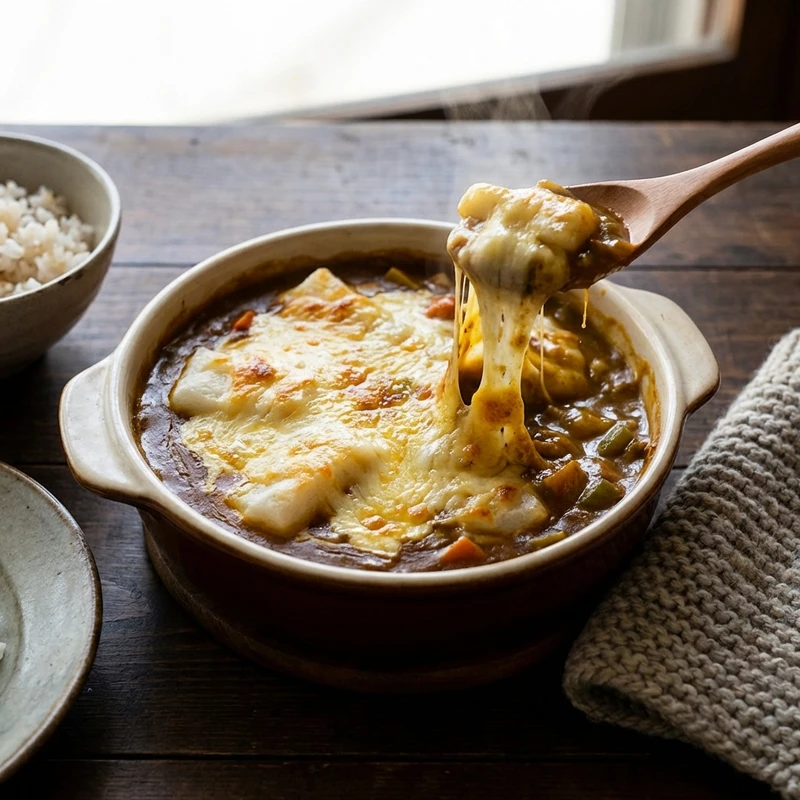 カレー餅グラタン
