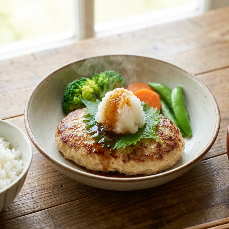 鶏ひき肉の和風カレーハンバーグ