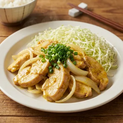 鶏むね肉のカレーマヨポン炒め
